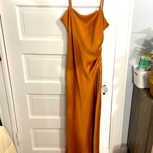 Worn once Gold midi dress